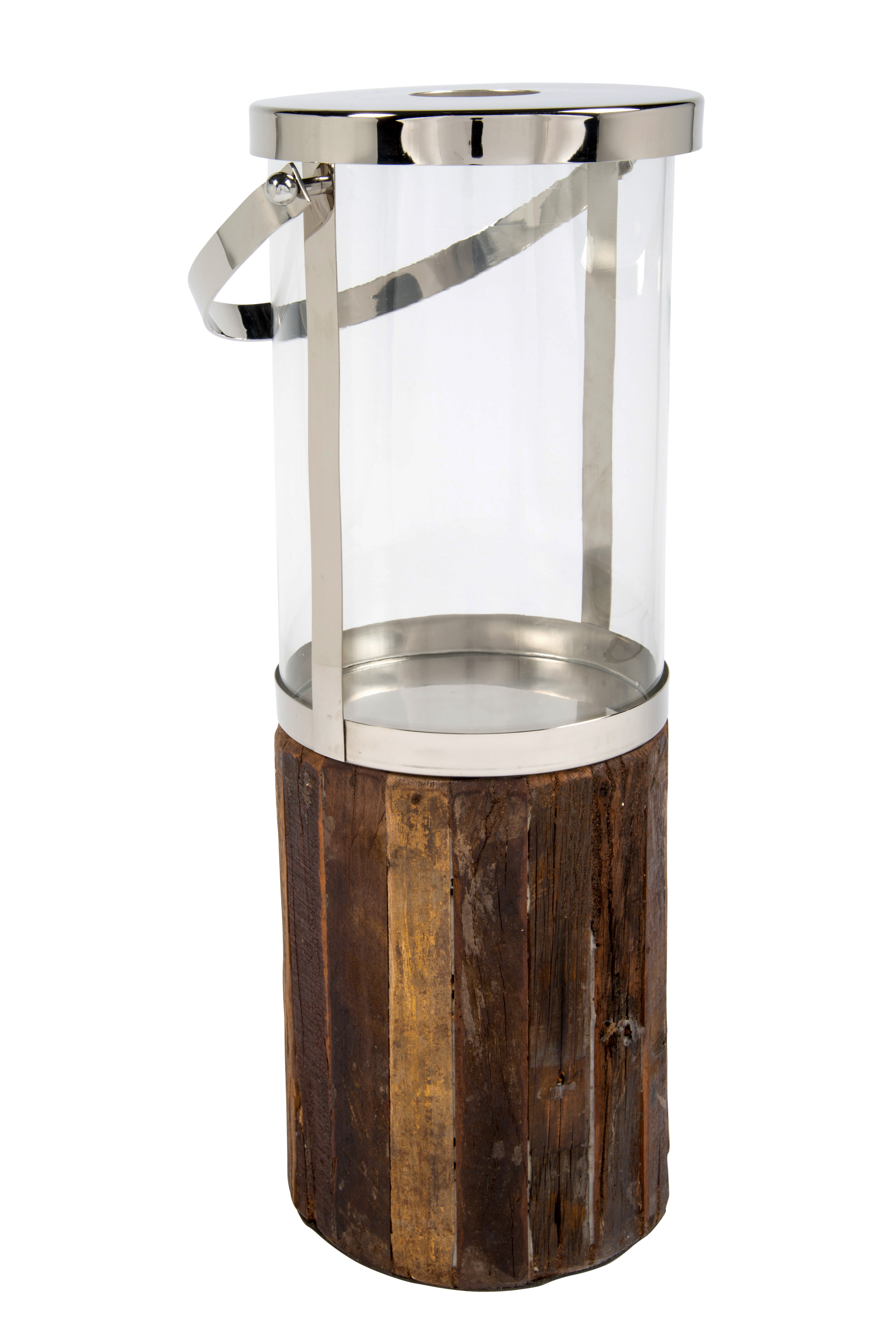 Bradburnhome Rough Wood Glass Lantern Perigold