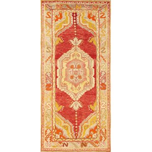 Anatolian Lamb's Wool Hand-Knotted Red/Yellow Area Rug