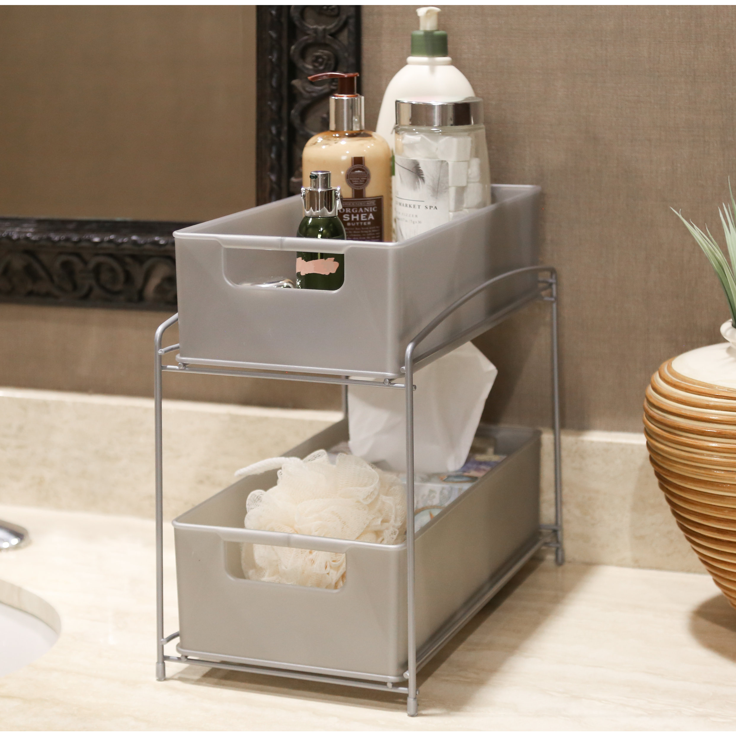 Rebrilliant Bourque 2 Tier Kitchen Pull Out Drawer Reviews Wayfair