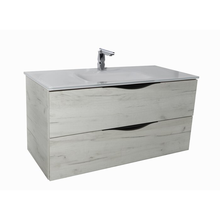 Orren Ellis Manus 40 Wall Mounted Single Bathroom Vanity Set