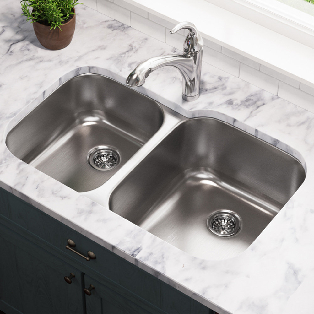 Mrdirect Stainless Steel 32 X 21 Double Basin Undermount Kitchen Sink Reviews Wayfair