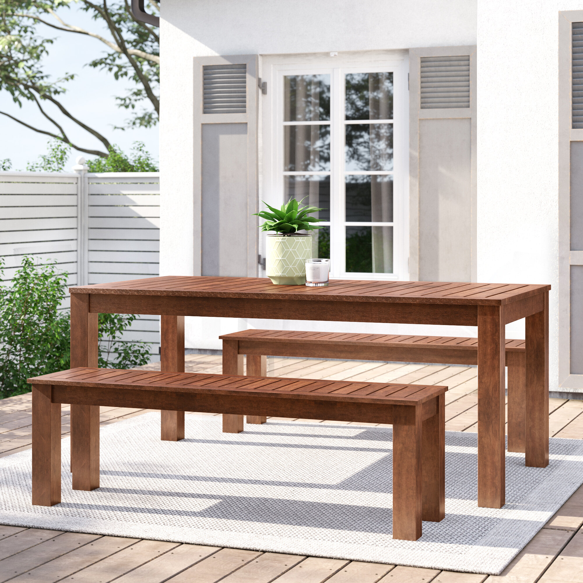 wood picnic dining table