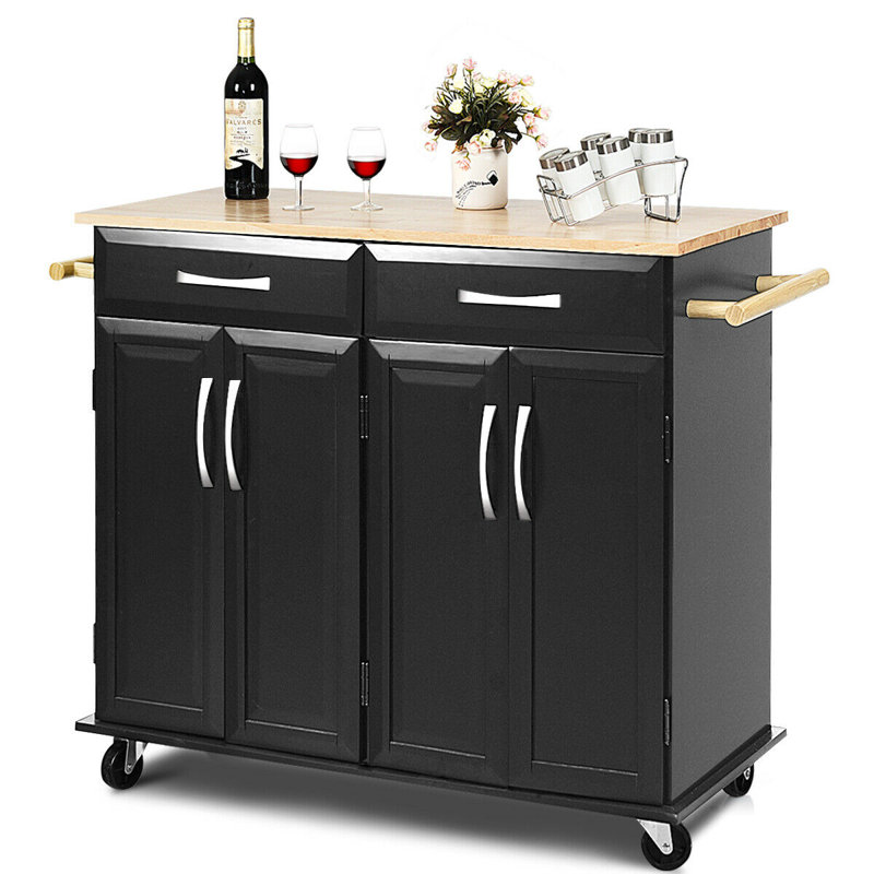 Charlton Home Gillispie Rolling Kitchen Cart Reviews Wayfair