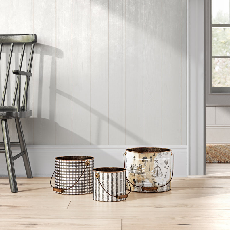 Birch Lane Flippo 3 Piece Metal Bucket Set Reviews Wayfair