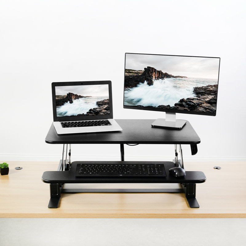 Vivo Monitor Riser Height Adjustable Standing Desk Converter Wayfair The most stable, highest quality standing desk! monitor riser height adjustable standing desk converter