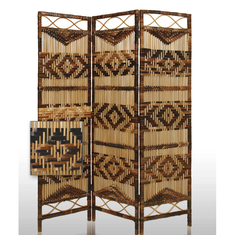 Screen Gems 72 X 60 Palm Diamond Decorative 3 Panel Room Divider