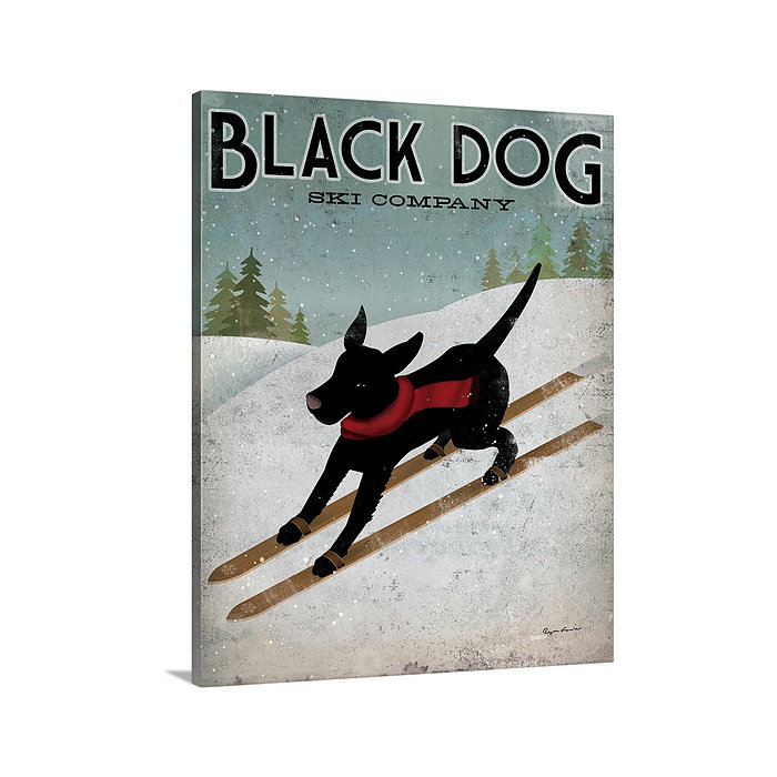 Great Big Canvas Black Dog Ski By Ryan Fowler Vintage