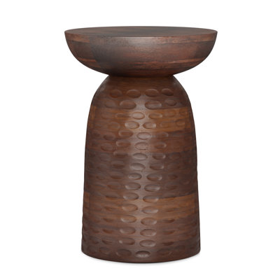 Boyd Solid Mango Wood Pedestal Accent End Table