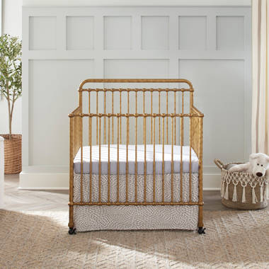 Million Dollar Baby Classic Winston 4-in-1 Convertible Mini Metal Crib in Vintage Iron Greenguard Gold Certified,M15398UR 