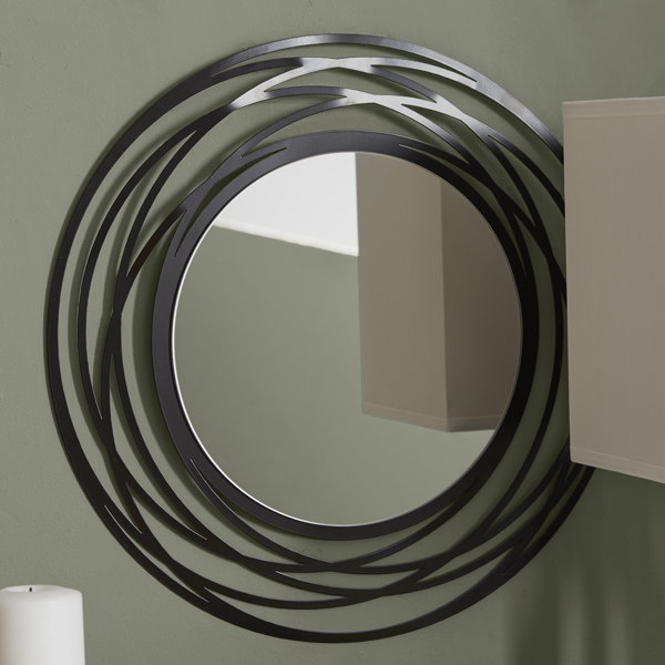 Circle Wall Mirrors wade logan fluent round wall mirror & reviews | wayfair Circle Wall Mirrors wade logan fluent round wall mirror & reviews | wayfair