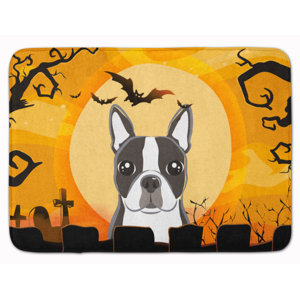 Halloween Boston Terrier Memory Foam Bath Rug