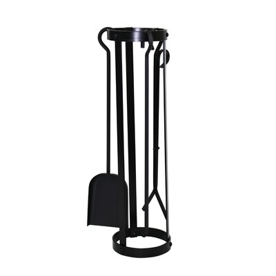 Crafters Black Fire Screen Coal Bucket Brush Poker Tongs Shovel