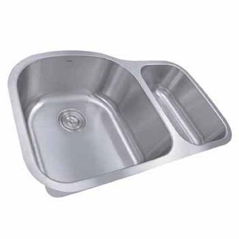 SymTek 32 quot L x 20 quot W Double Basin Undermount Kitchen Sink with Cut out