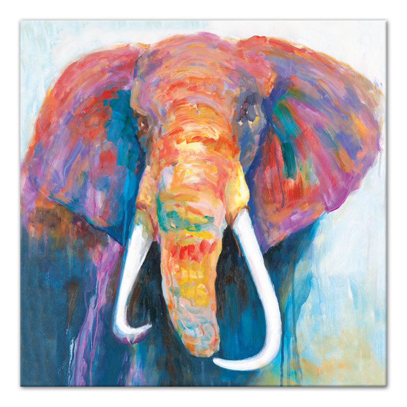 World Menagerie Elephant Watercolor Painting Print On Canvas