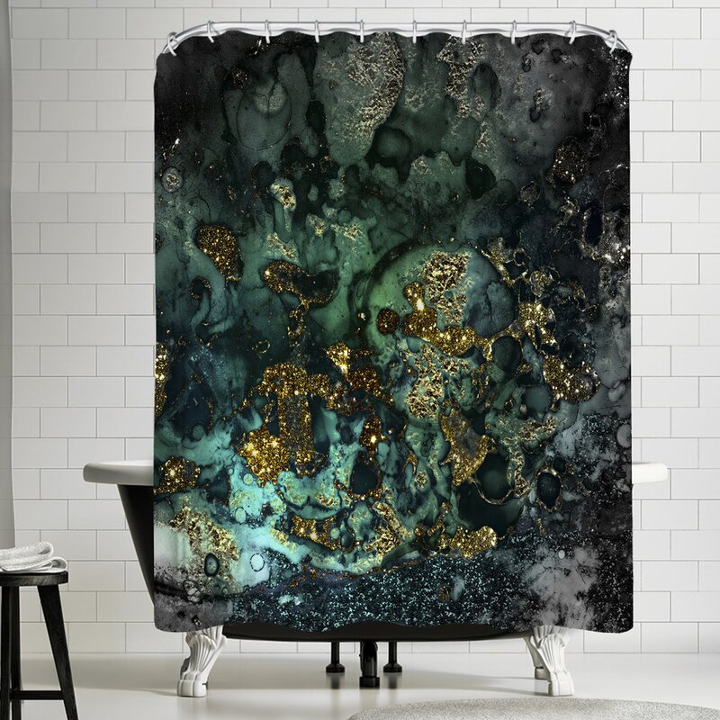 dark teal shower curtain
