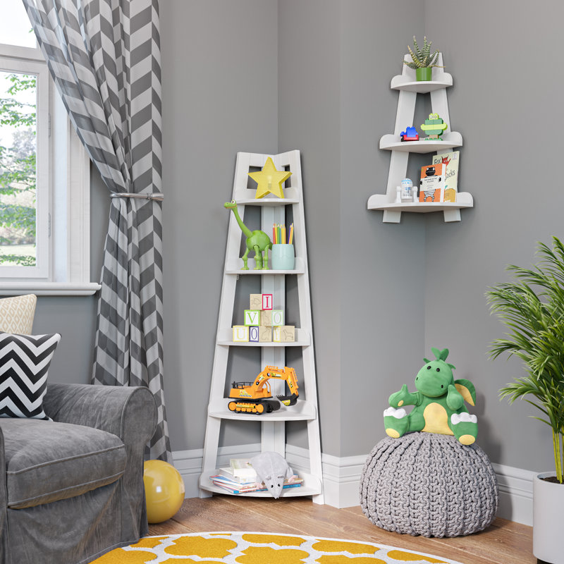 Isabelle Max Kids Corner Ladder Wall Shelf Grey Wayfair Ca