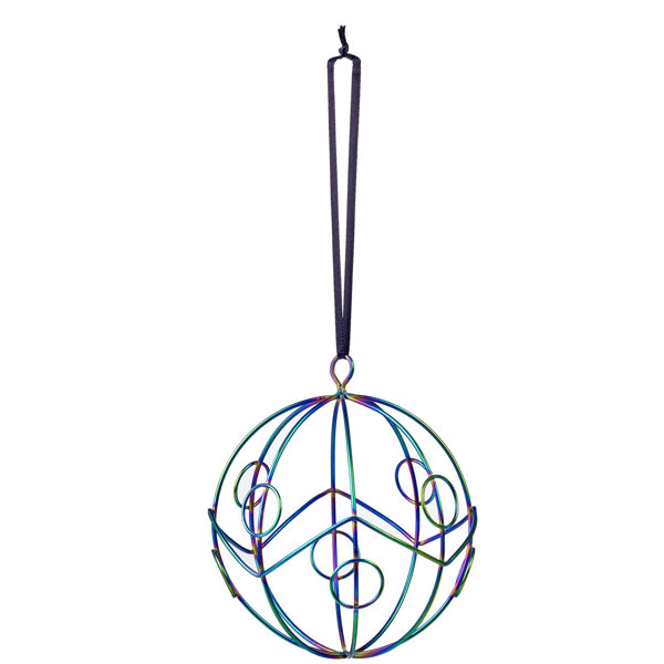 Design Ideas Large Dots Chevron Glimmer Bauble Ball Ornament Wayfair