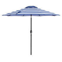 Blue striped patio umbrella Outlet