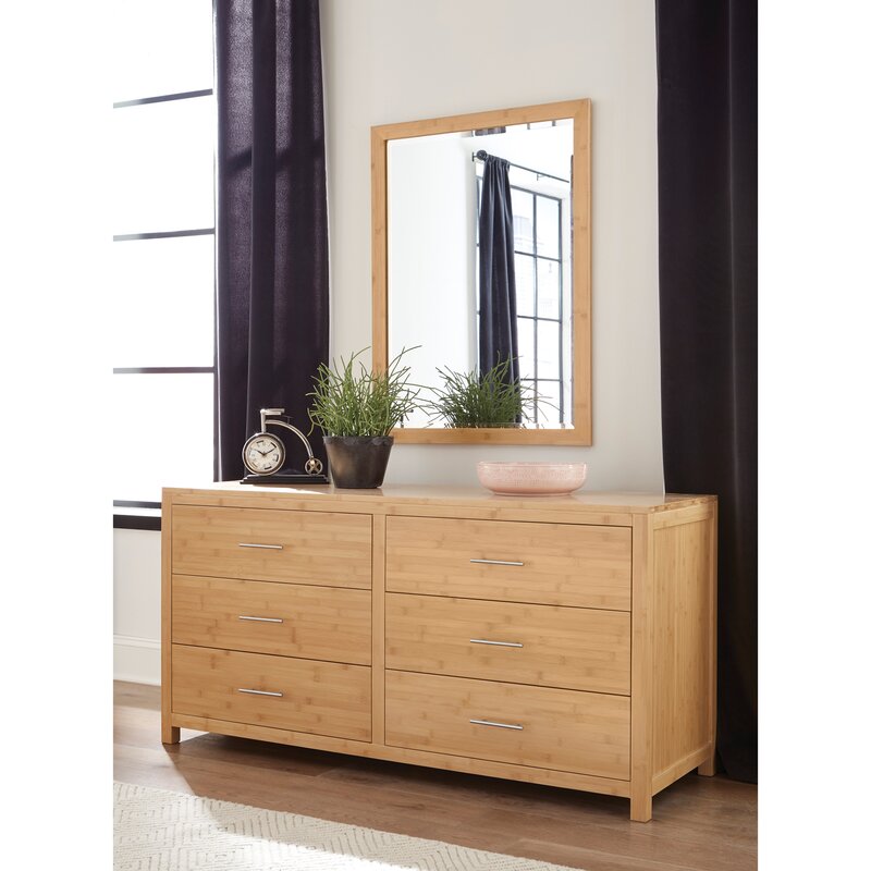 Millwood Pines Acosta Bamboo Dresser Mirror Wayfair