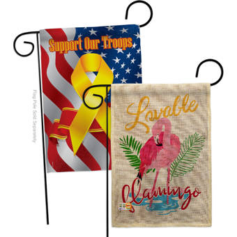Breeze Decor Lovable Flamingo Burlap 2 Sided Polyester 18 5 X 13 In Garden Flag Wayfair