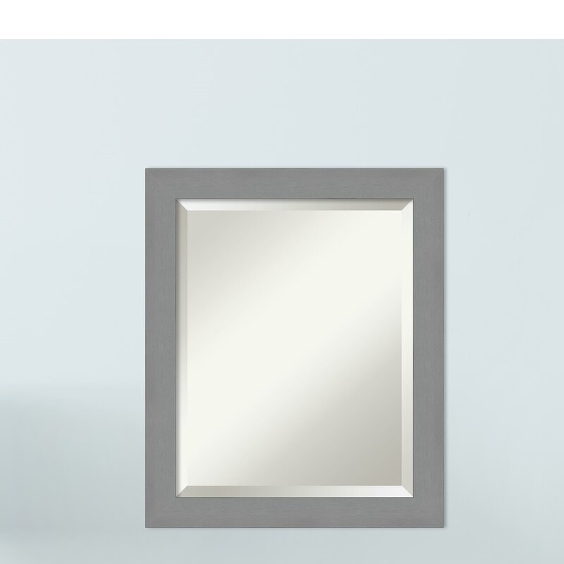 Orren Ellis Kallas Brushed Nickel Beveled Wall Mirror Wayfair