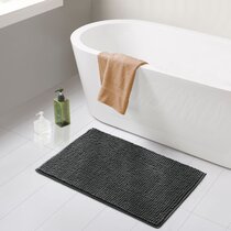 XL Bath Mat Stylish Stone Decor for Bathroom Tub Non Slip Anti Mold Easy Clean 