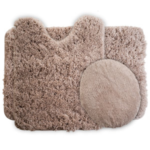 3 Piece Super Plush Non Slip Bath Rug Set