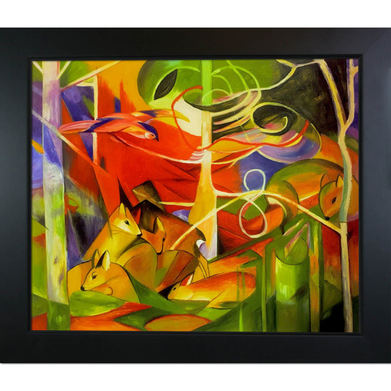 Tori Home Deer In The Forest By Franz Marc Framed Painting Wayfair