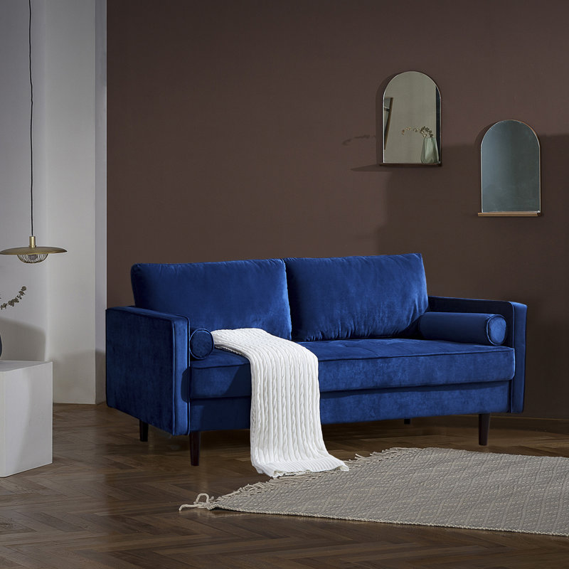 George Oliver Whittiker Velvet 75 6 Square Arm Sofa Wayfair