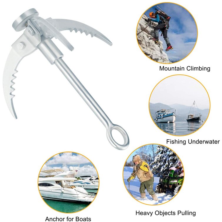 Foldable Grappling Hook Stainless Steel Survival Climbing Stable Tool G1X5 
