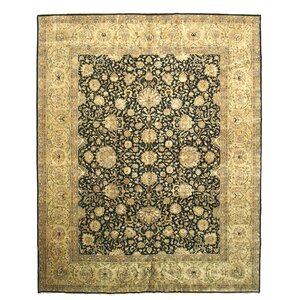Pali Hand-Knotted Black/Beige Area Rug