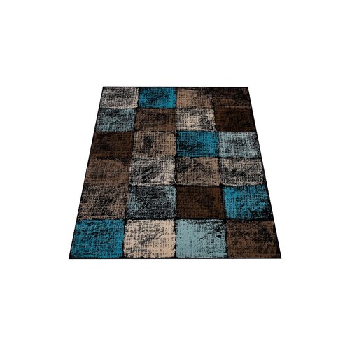 Wrought Studio Keneipp Geometric Area Rug in Turquoise/Brown & Reviews ...