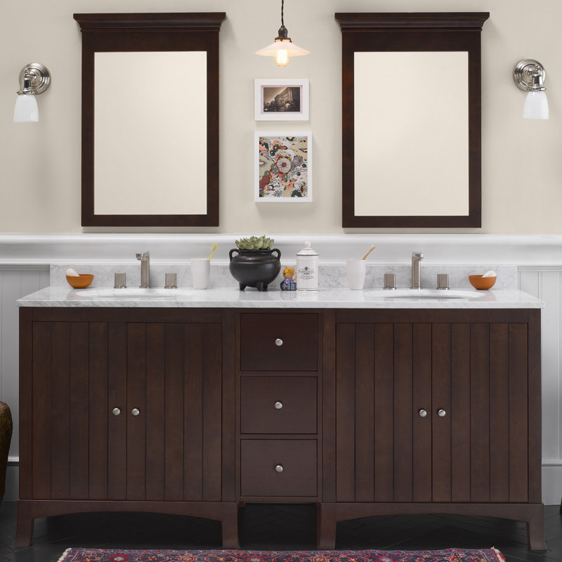 Ronbow Hampton 72" Double Bathroom Vanity Set with Mirror ...