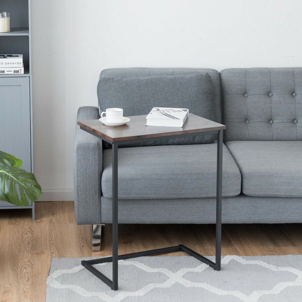 Z-Shaped Side Table,Coffee End Table Snack TV Breakfast Tray Sofa Writing Workstation Laptop Desk Stand Holder for Entryway Living Room Bedroom Home Office Natural Bamboo Coffee