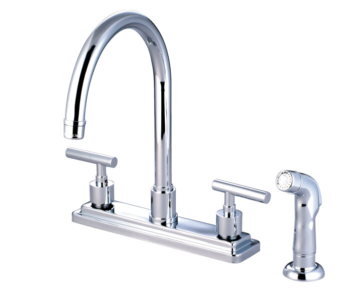 Kingston Brass Manhattan Double Handle Kitchen Faucet & Reviews | Wayfair