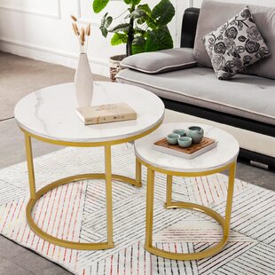 wayfair round white coffee table