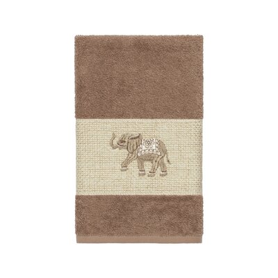 Bettie Embellished Turkish Cotton Hand Towel World Menagerie Color: Latte