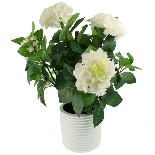 The Seasonal Aisle Artificial Hydrangea Floor Flowering Plant In Pot Wayfair Co Uk