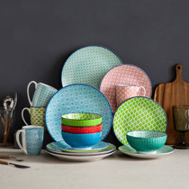multi colored dinnerware sets