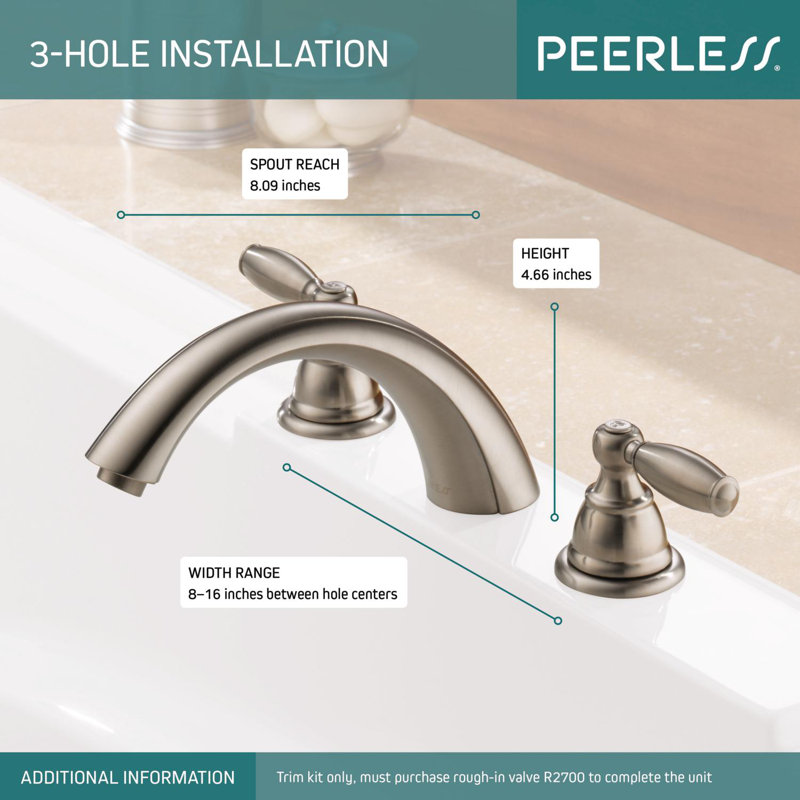 Peerless Faucets Apex Double Handle Deck Mounted Roman Tub Faucet Trim Reviews Wayfair