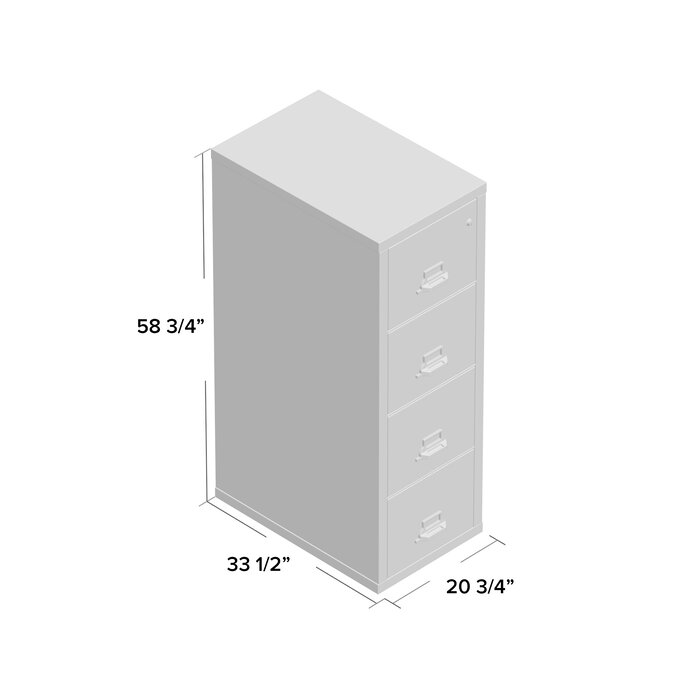 Fireking Fireproof Insulated 4 Drawer Vertical Filing Cabinet