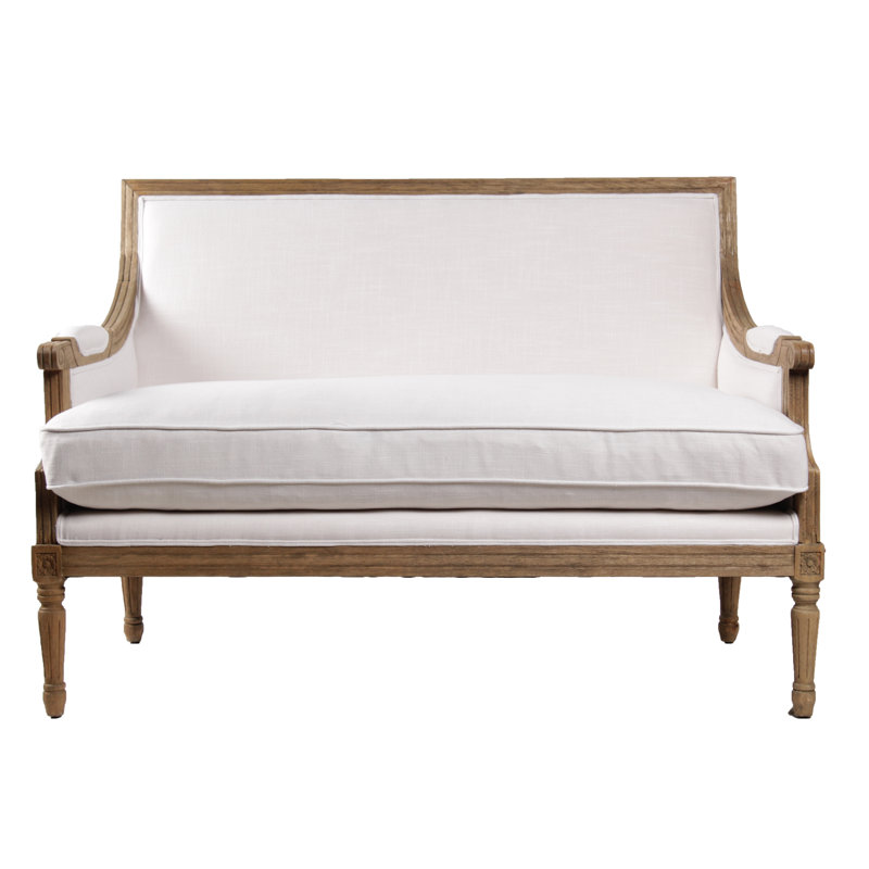 French Country Linen Settee Lafontaine Settee #settee #Frenchfurniture #Belgianlinensofa