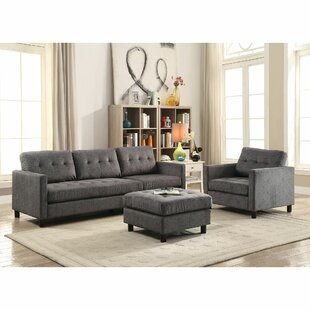Ceasar Sectional Sofa In Gray Fabric by Latitude Run