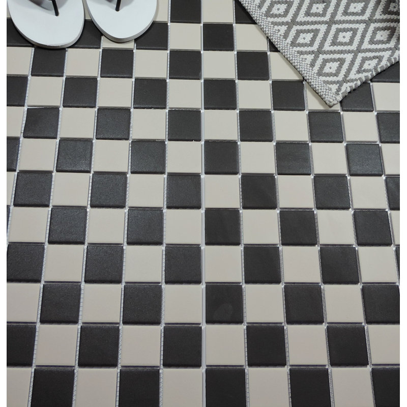 Themosaicfactory London Chessboard 2 X Porcelain Mosaic Tile Porcelain Mosaic Tile