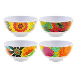 Floral Melamine Mini Bowl 4 Piece Set
