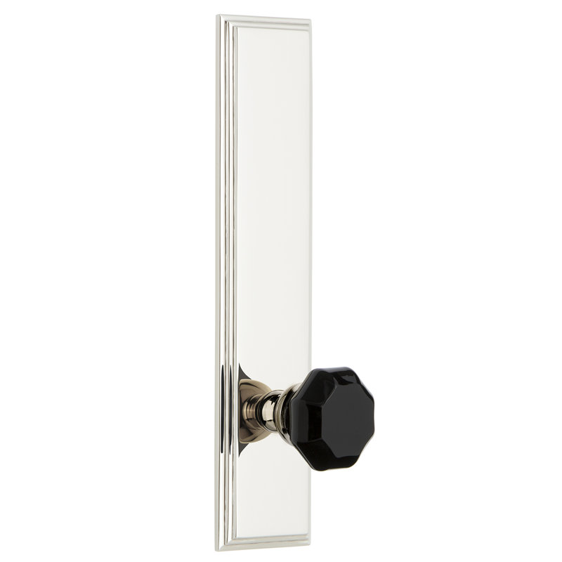 Grandeur Black Crystal Lyon Double Dummy Door Knob With Carre Plate Wayfair