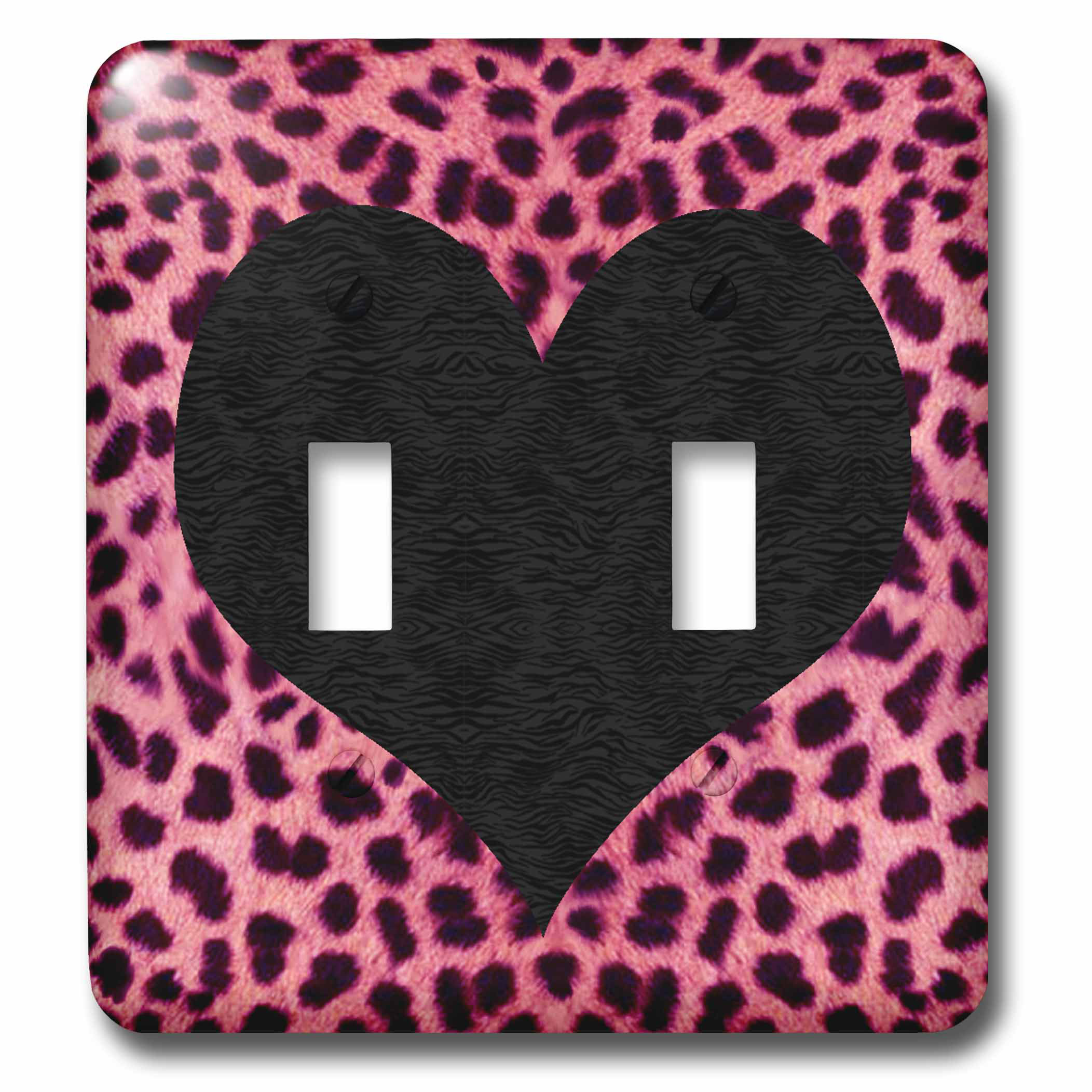 3drose Punk Rockabilly Cheetah Animal Print Heart 2 Gang Toggle Light Switch Wall Plate Wayfair