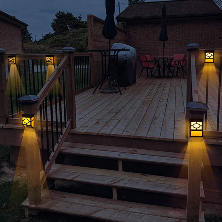 kanstar fence 2 modes outdoor wall solar powered led deck light pack reviews wayfair