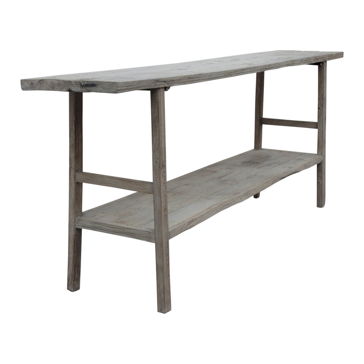 Lily's Living Vintage Console Table With Shelf Large Weathered Natural