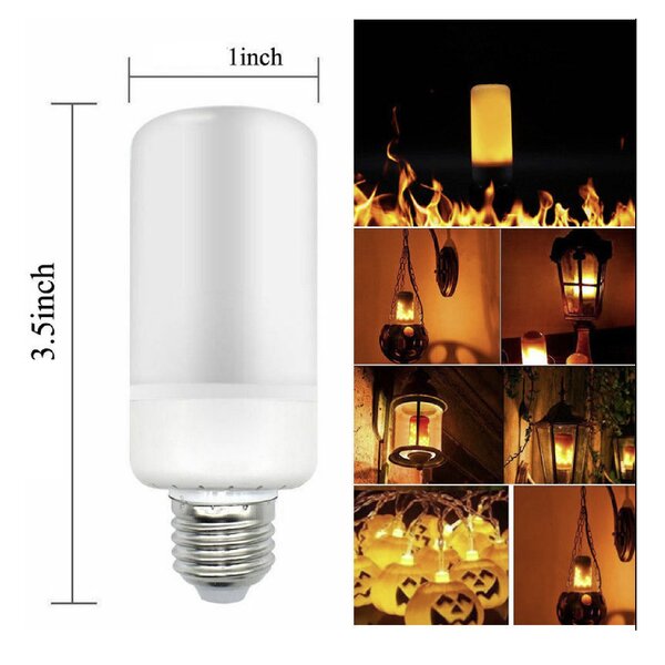 E26 Flicker LED Flame Simulated Fire Light Bulbs Decoration Lamp Flameless